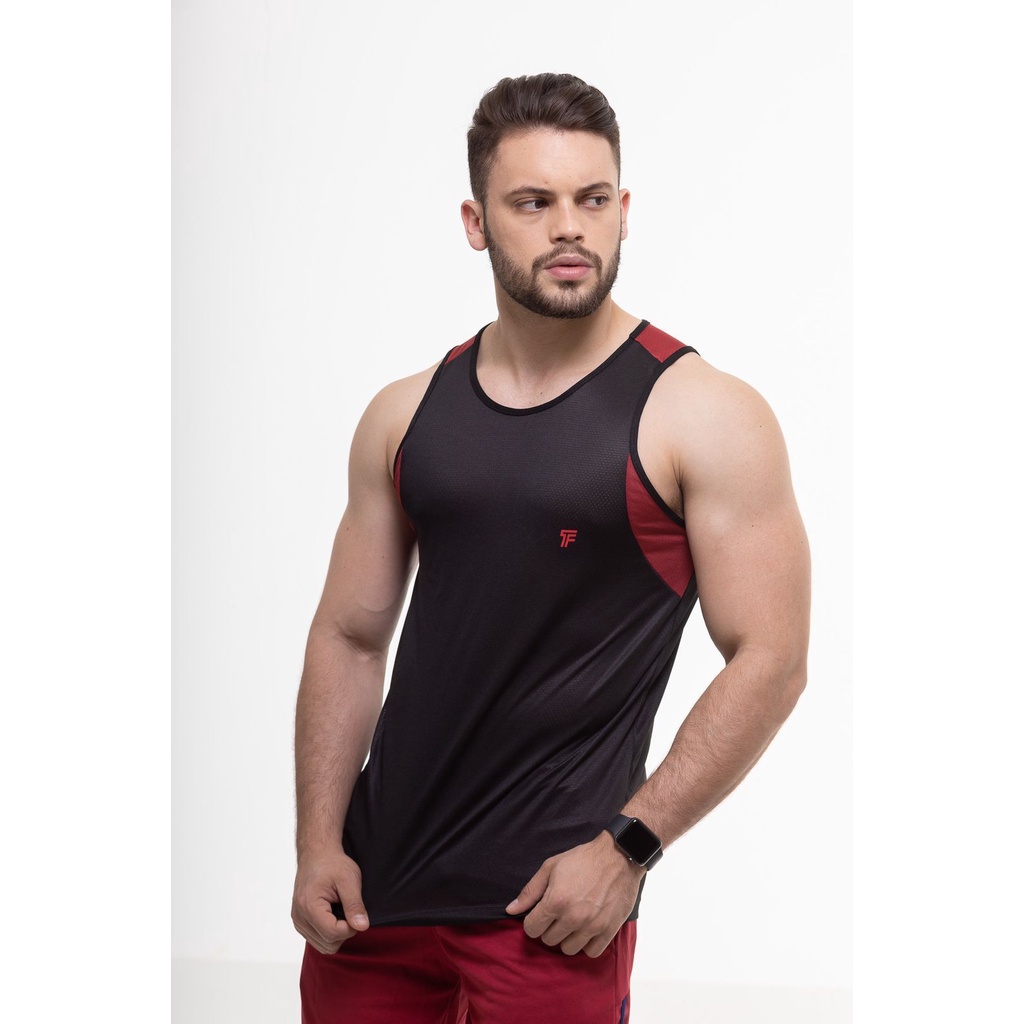 Camisa Camiseta Regata Masculina para treino academia poliéster Furadinho dry fit malha fria
