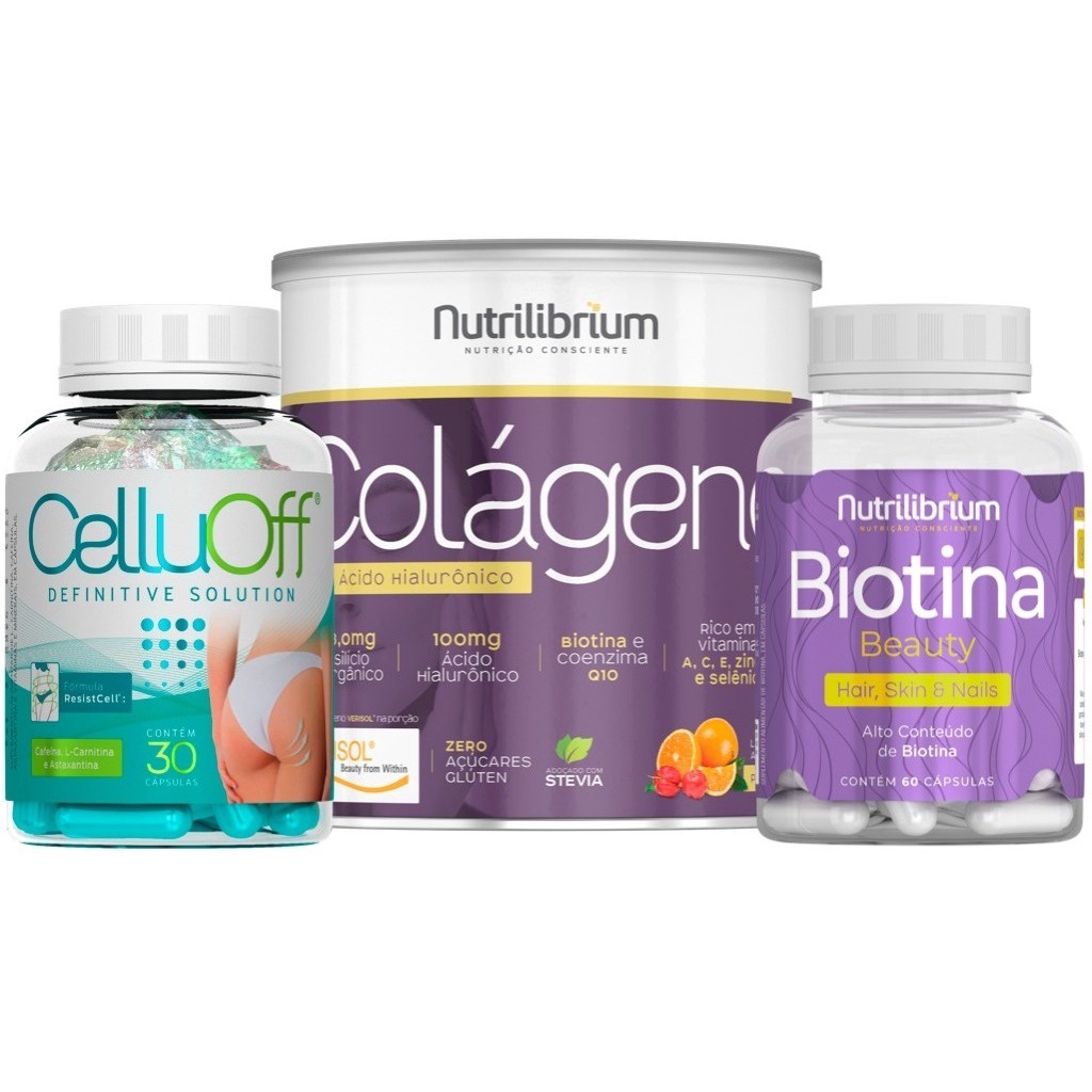 Colágeno Verisol Hialuron + Celluoff + Biotina Nutrilibrium