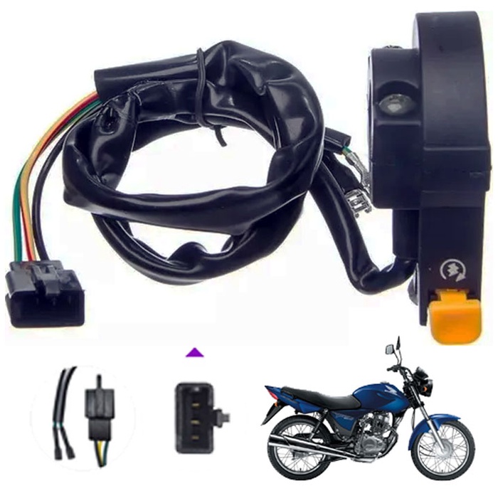 Punho Interruptor de Partida - Titan Cg 125 Es - anos 2000 01 02 03 04 Botão partida elétrica direito moto Modelo Honda em Oferta na Shopee
