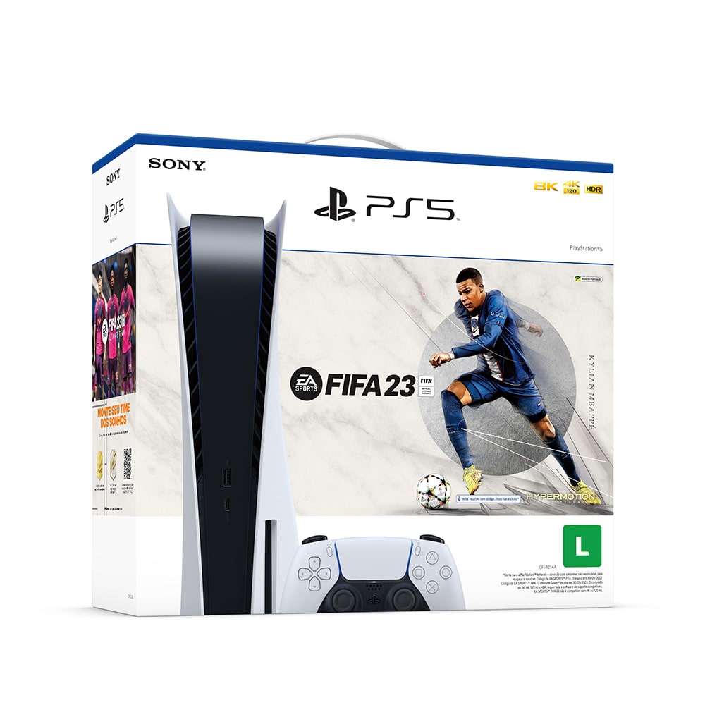 Console Playstation 5 físico 825GB + jogo FIFA 23 Shopee Brasil