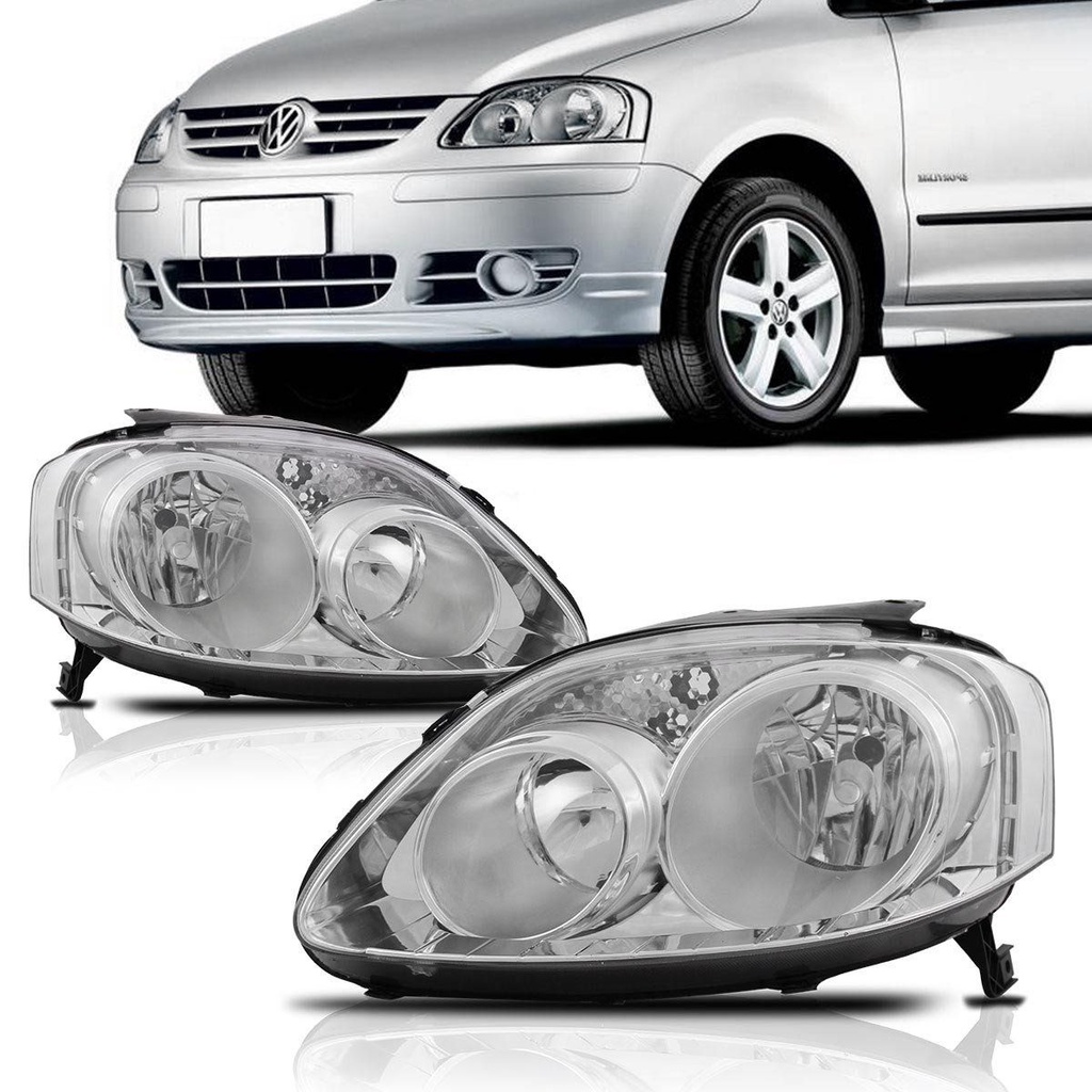 Farol Fox Crossfox Spacefox 2003 2004 2005 2006 2007 2008 2009 Foco Duplo Cromado