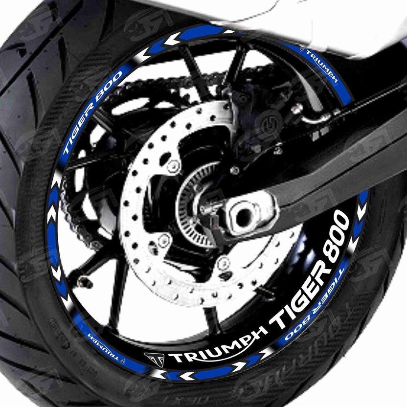 Adesivo Friso Refletivo Roda Moto Triumph Tiger 800 XR XRX XRT Tiger 800 XC XCX XCA + Adesivos In az