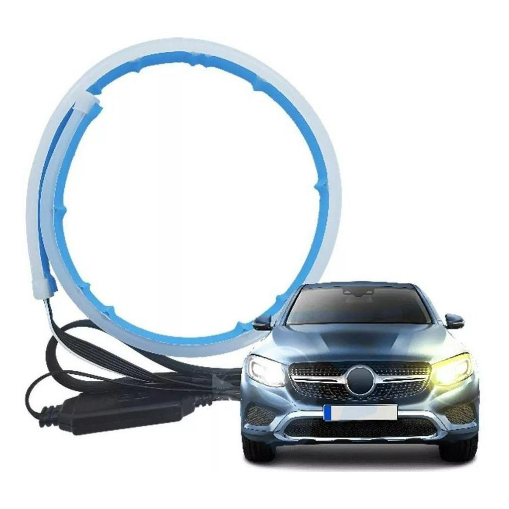 Par Fita Barra Led Automovia 30cm Flexivel Farol Drl + Seta Externo Facil Instalacao