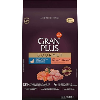 Ração GranPlus Gourmet Salmão & Frango para Gatos Castrados 10 kg