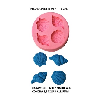 Mini Caramujo E Concha Molde de Silicone Para Vela e Sabonete