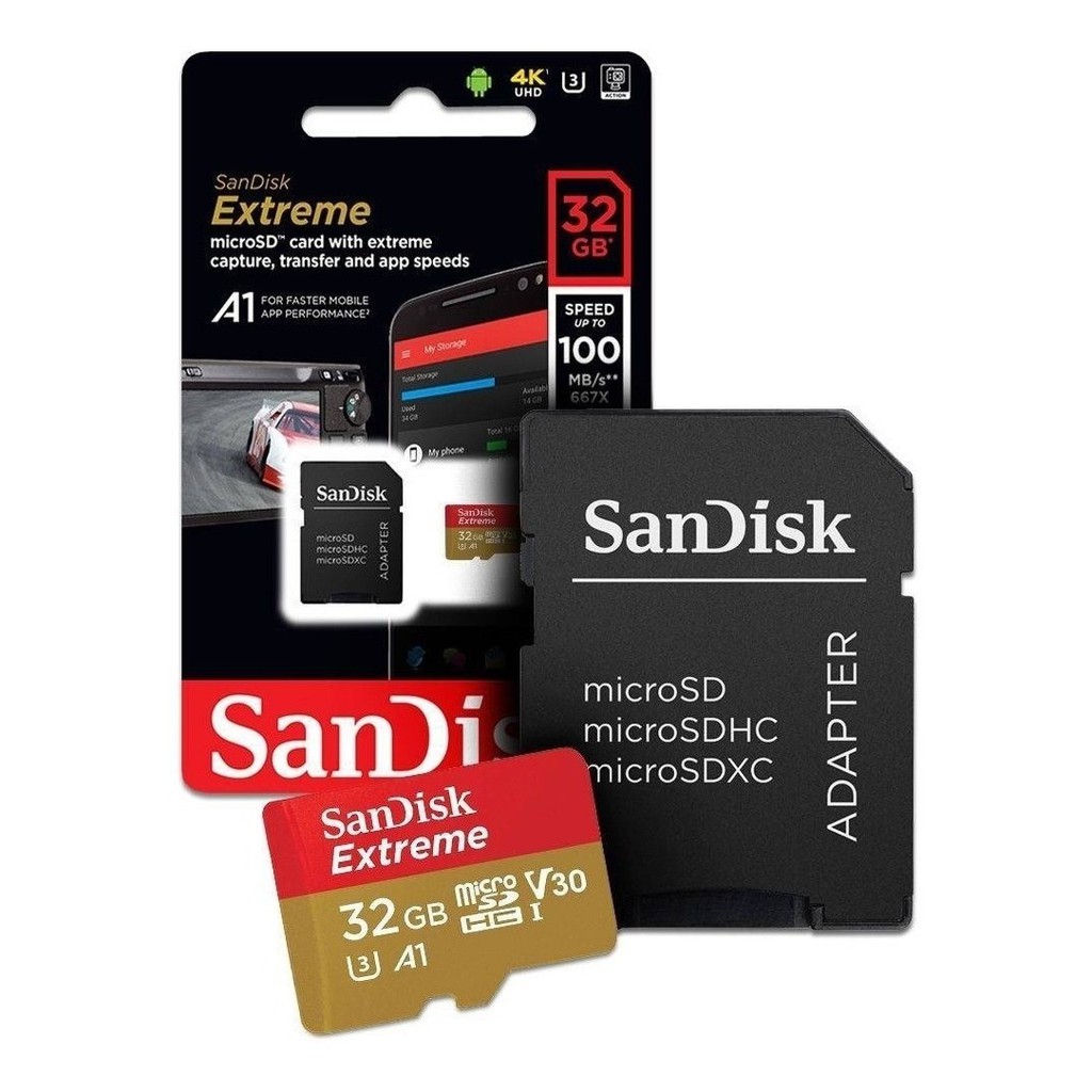 Cartão De Memória Sandisk Sdsqxaf-032g-gn6aa Extreme 32gb | Shopee Brasil