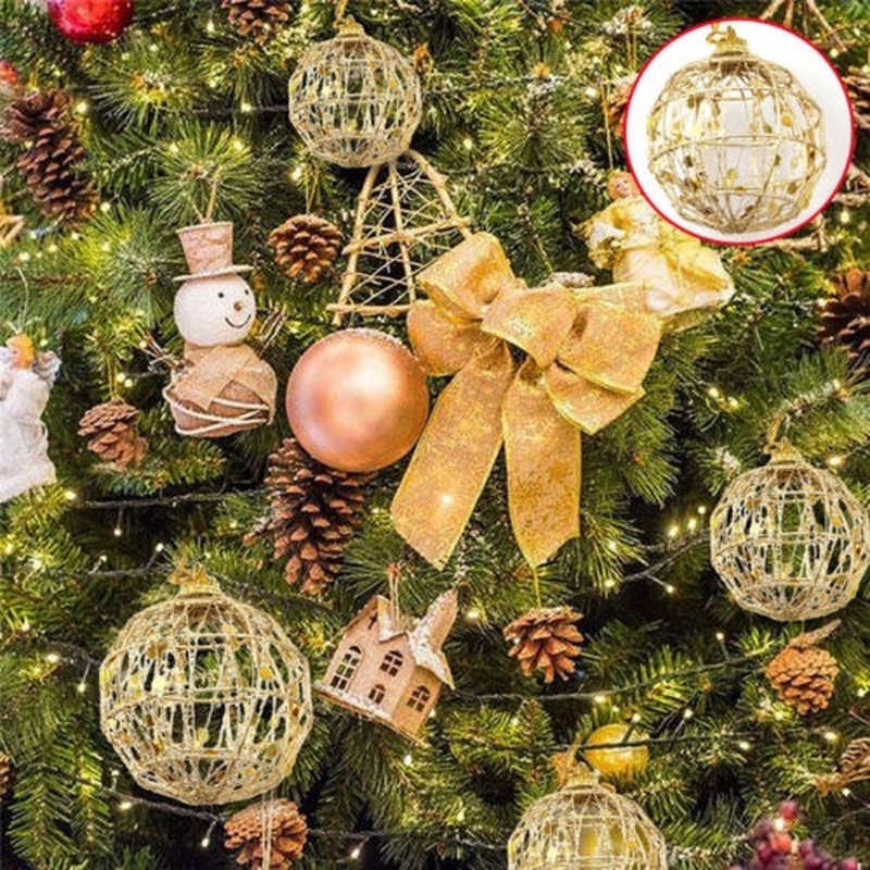 6 Pçs Bola Dourada Árvore De Natal Para Decoração De Casa Produtos) |  Shopee Brasil