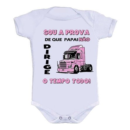 Body Bebê Personalizado Divertido Filha De Caminhoneiro em Oferta na Shopee