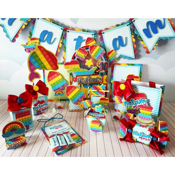 kit festa infantil lembrancinha para aniversário Caixinhas Personalizadas Fidget Toy Pop It
