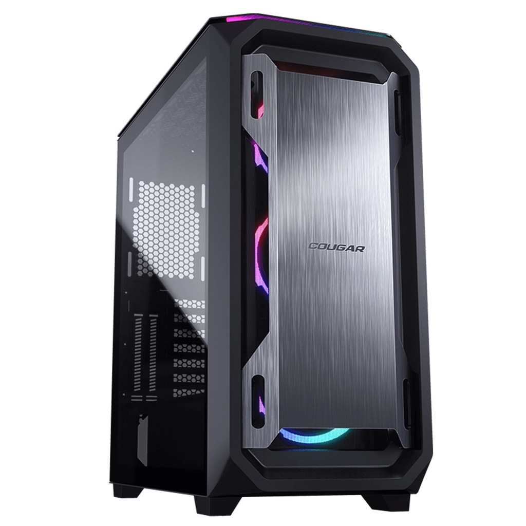 Gabinete Gamer Cougar MX670 RGB, Mid Tower, Vidro Temperado, ATX, Black, 3 Fans RGB, Sem Fonte - 385UM60.0001