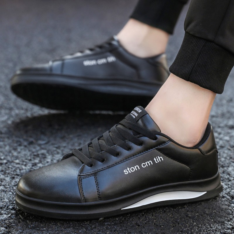 tenis preto couro masculino