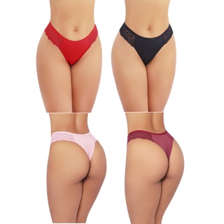 Kit 5 Calcinhas fio dental sexy plus size sensual ViDa Store lingerie calcinha microfibra