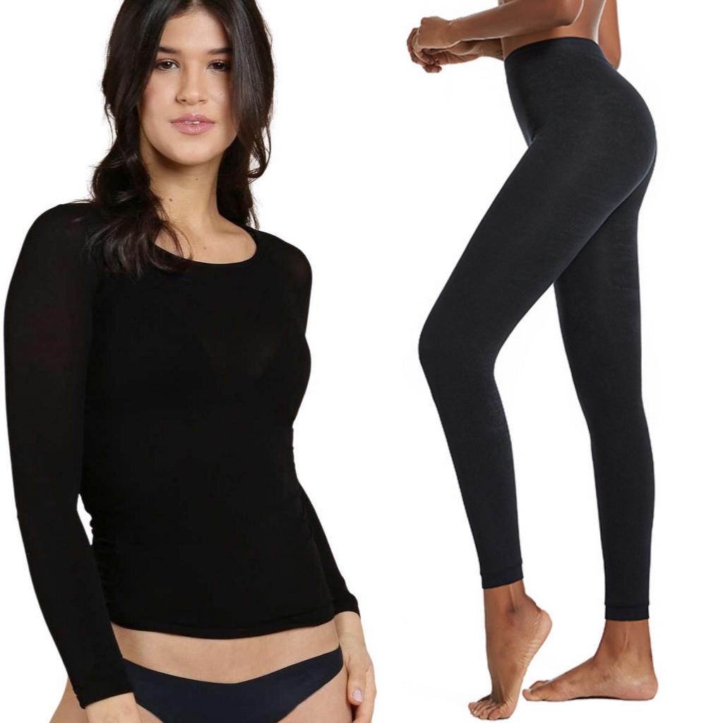 Kit Segunda Pele Blusa Gola Careca Trifil Fio 40 e Meia Calça Térmica Fio 80 Sem Pé Joy - C06311BN-SP