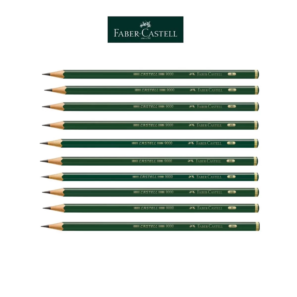 Lápis Grafite Técnico Castell 9000 Kit 6 Graduações Faber-Castell