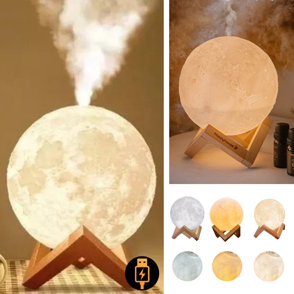 Luminaria De Mesa Com Umidificador Abajur Lua Cheia Quarto