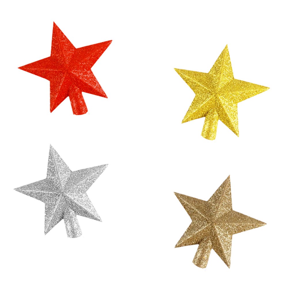 Estrela Brilhante com Glitter Ponteira Vermelha Dourada Rose Gold Prata  Arvore Natal 15x15 cm | Shopee Brasil