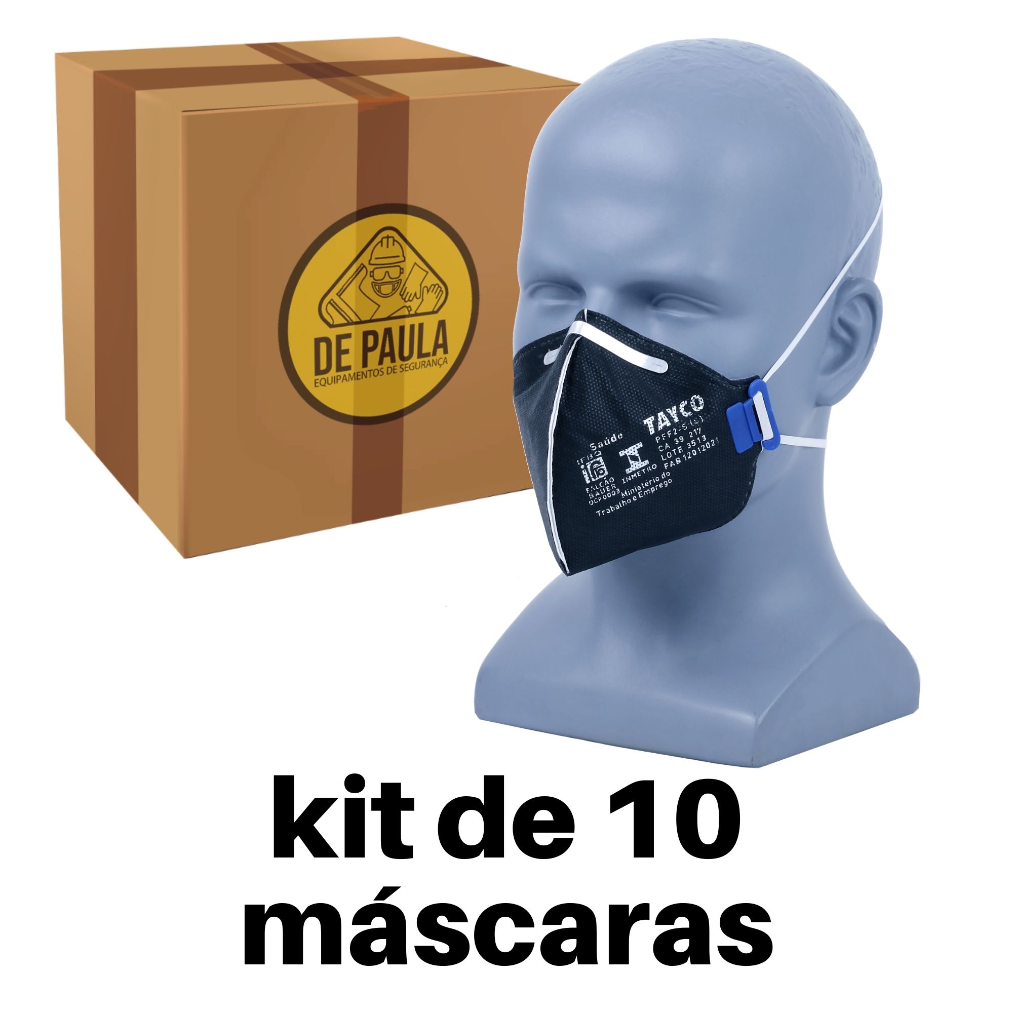 kit de 10 unid - Mascara descartavel Pff2-s sem valvula ...