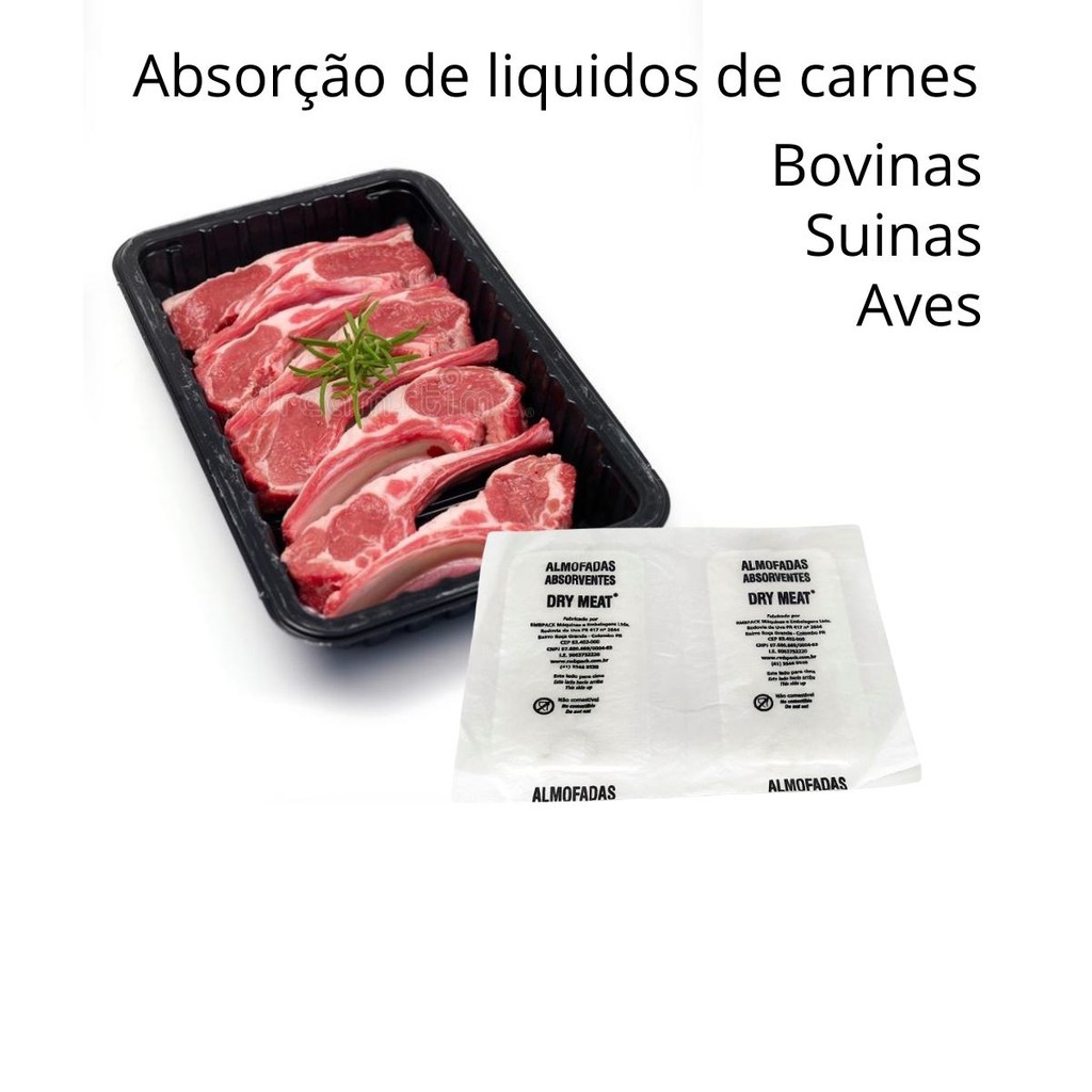 Almofada absorvente de líquidos de bandejas alimentos, carnes,peixes,aves, com 1000 unidades em Oferta na Shopee