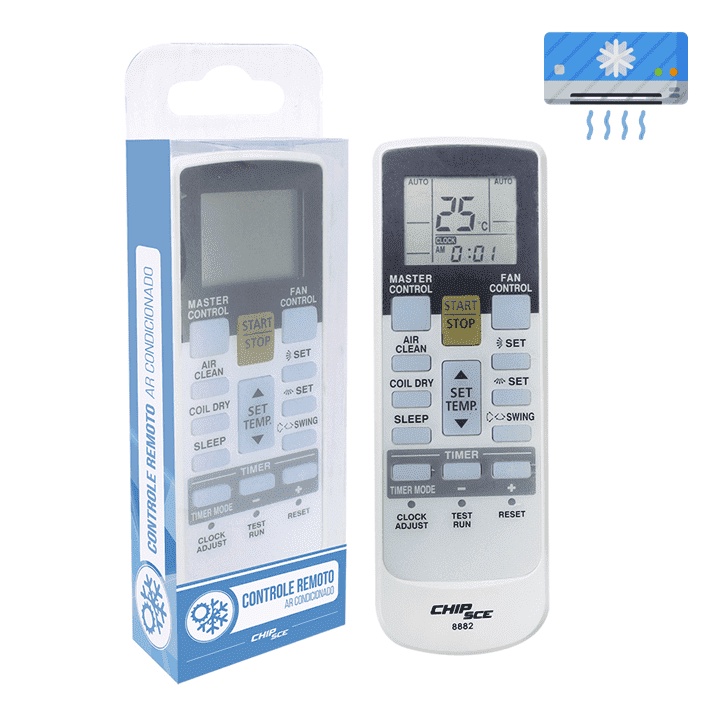 Controle Para Ar Condicionado RY12 Para Uso Em Aparelhos Fujitsu 0268882