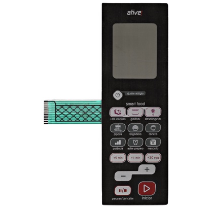 MEMBRANA TECLADO PARA MICROONDAS BRASTEMP BMJ 38 AR ESPELHADA
