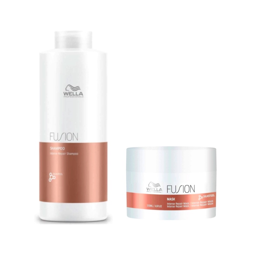 Kit Fusion Shampoo 1L e Máscara 150ml - Wella Professionals