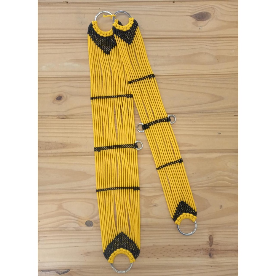 Barrigueira e cilha amarela argolas inox o par | Shopee Brasil