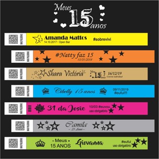 100 / 200 Pulseiras Identificação Eventos Baladas Personalizadas Shows Aniversário Casamento em Oferta na Shopee