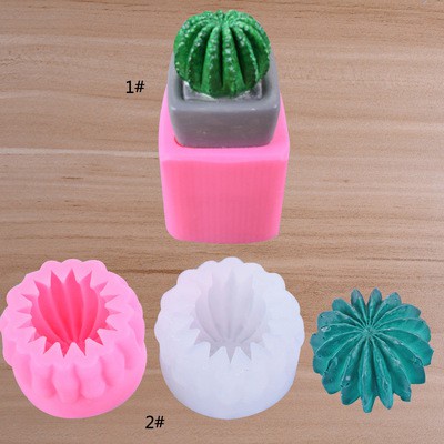 Molde De silicone Em Forma De Cacto Suculento 3D Resina Epóxi UV Gesso De Aromaterapia mousse De Bolo *-&