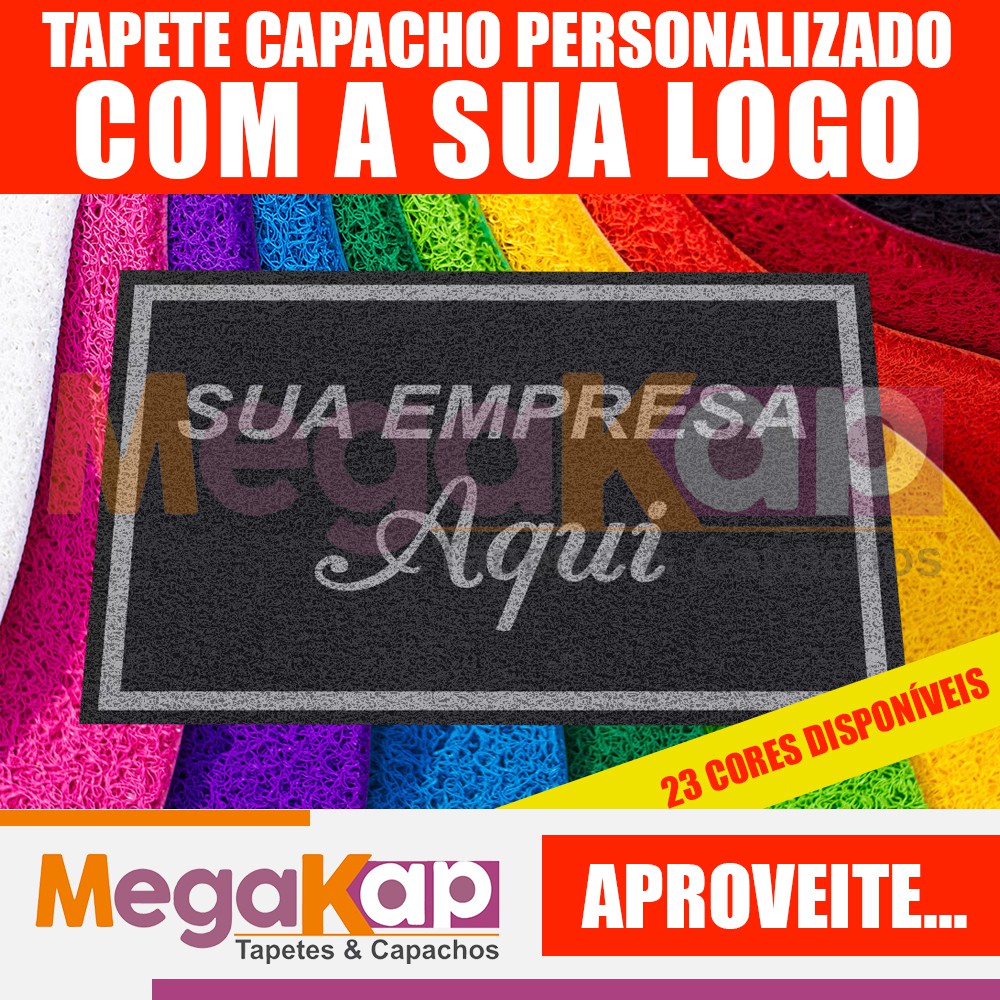 Tapete Capacho 100x60 Personalizado Logomarca Logotipo Empresa Loja Comercio 13mm espessura Antiderrapante 1 ano garantia em Oferta na Shopee