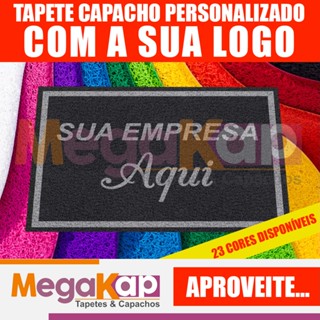 Tapete Capacho 100x60 Personalizado Logomarca Logotipo Empresa Loja Comercio 13mm espessura Antiderrapante 1 ano garantia em Oferta na Shopee