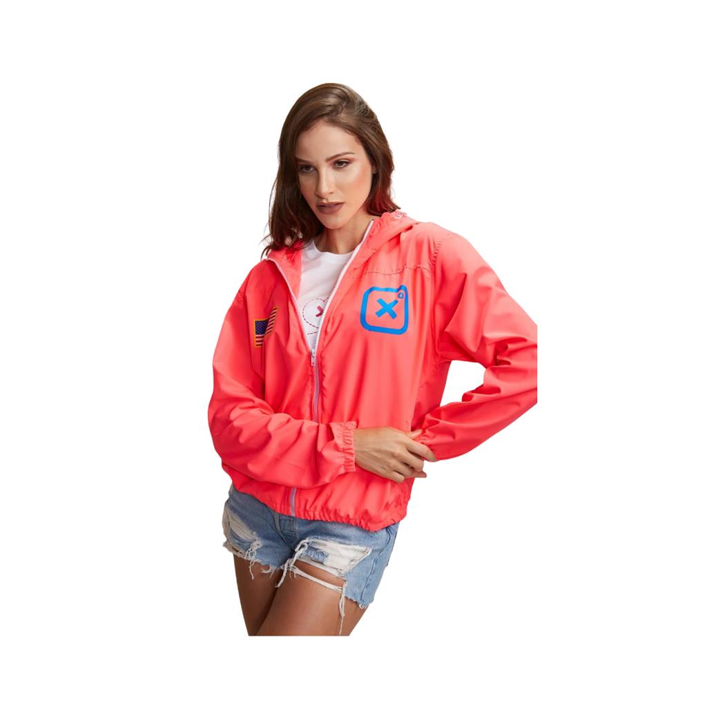 Jaqueta Corta Vento Country Feminina TXC Original X-Sweart Corta Vento Rosa Manga Longa Estampada Pra Atividades Físicas