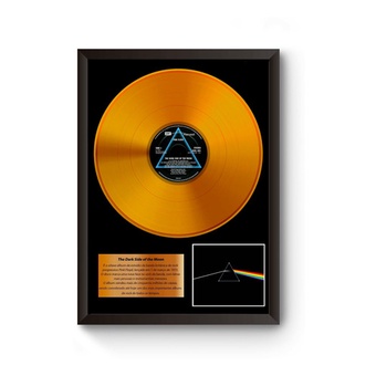 Quadro Disco De Ouro Dark Side Of The Moon Poster A5 23X17 - Escorrega ...