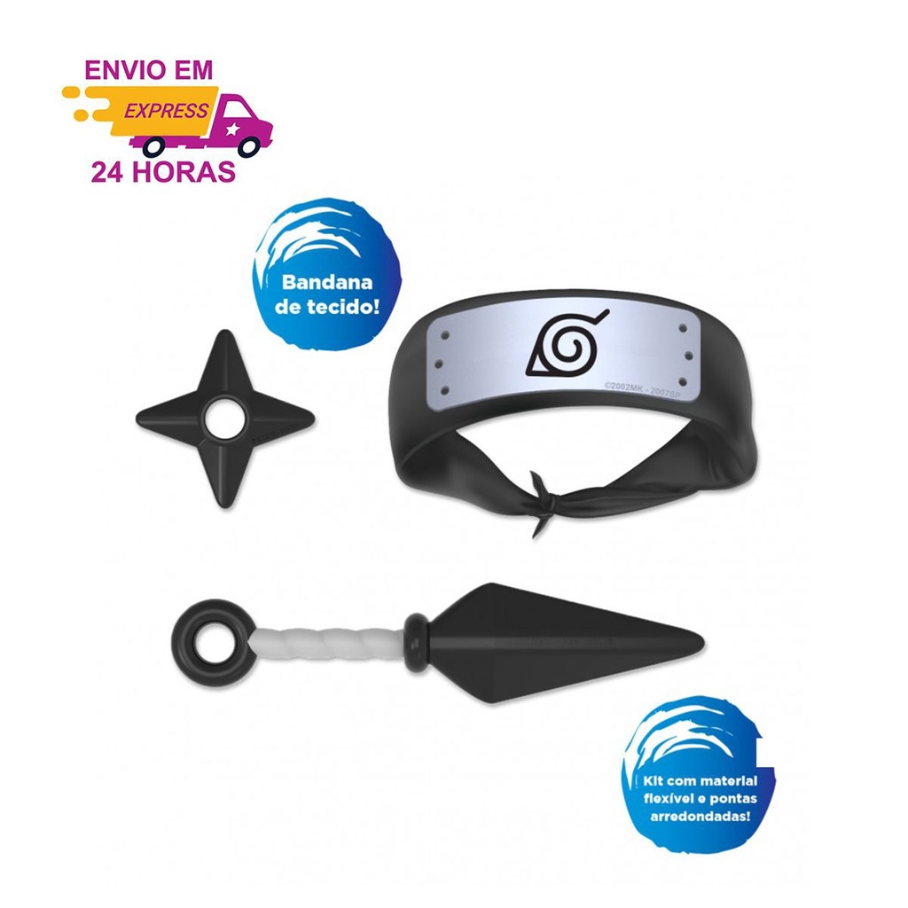 Kit Ninja Naruto Shippuden Com Bandana - Elka