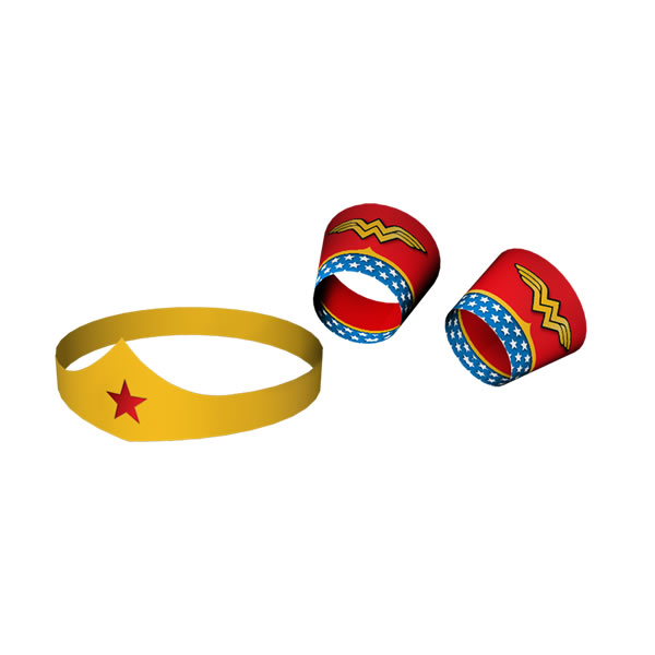 Conjunto Tiara E Bracelete Festa Aniversário Mulher Maravilha Festcolor