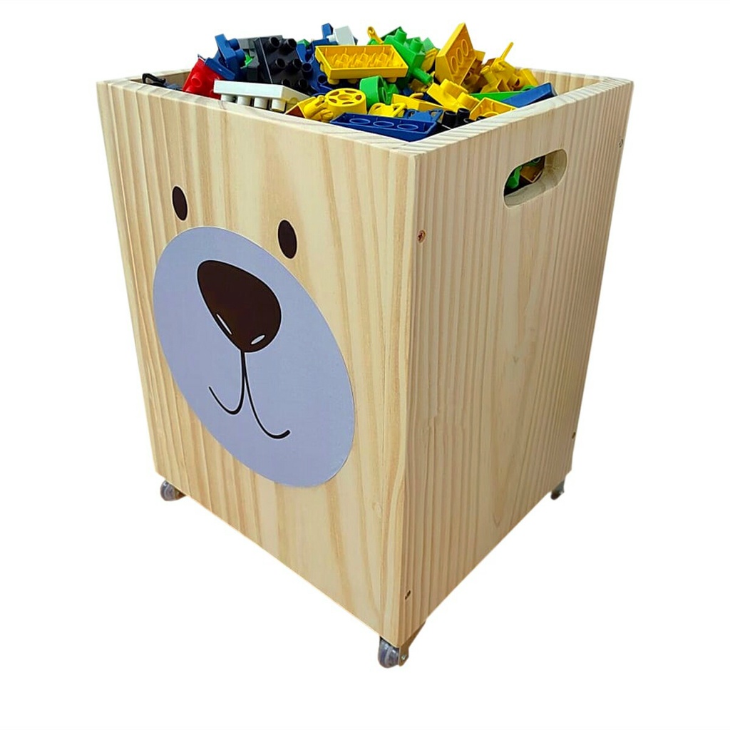 Humidity secondary Medicine Caixote Baú Toy Box, Organizador De Brinquedos E Legos Urso | Shopee Brasil