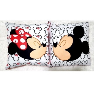 Kit com 2 capa de almofada Mickey e minie fundo rosto