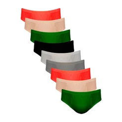 Kit 9 Cuecas Slip Masculino Algodão Cores Sortidas