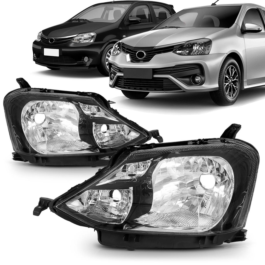 Farol Etios 2018 2019 2020 2021 Máscara Negra Serve 2013 2014 2015 2016 2017 - Spare Parts and Accessories for Vehicles