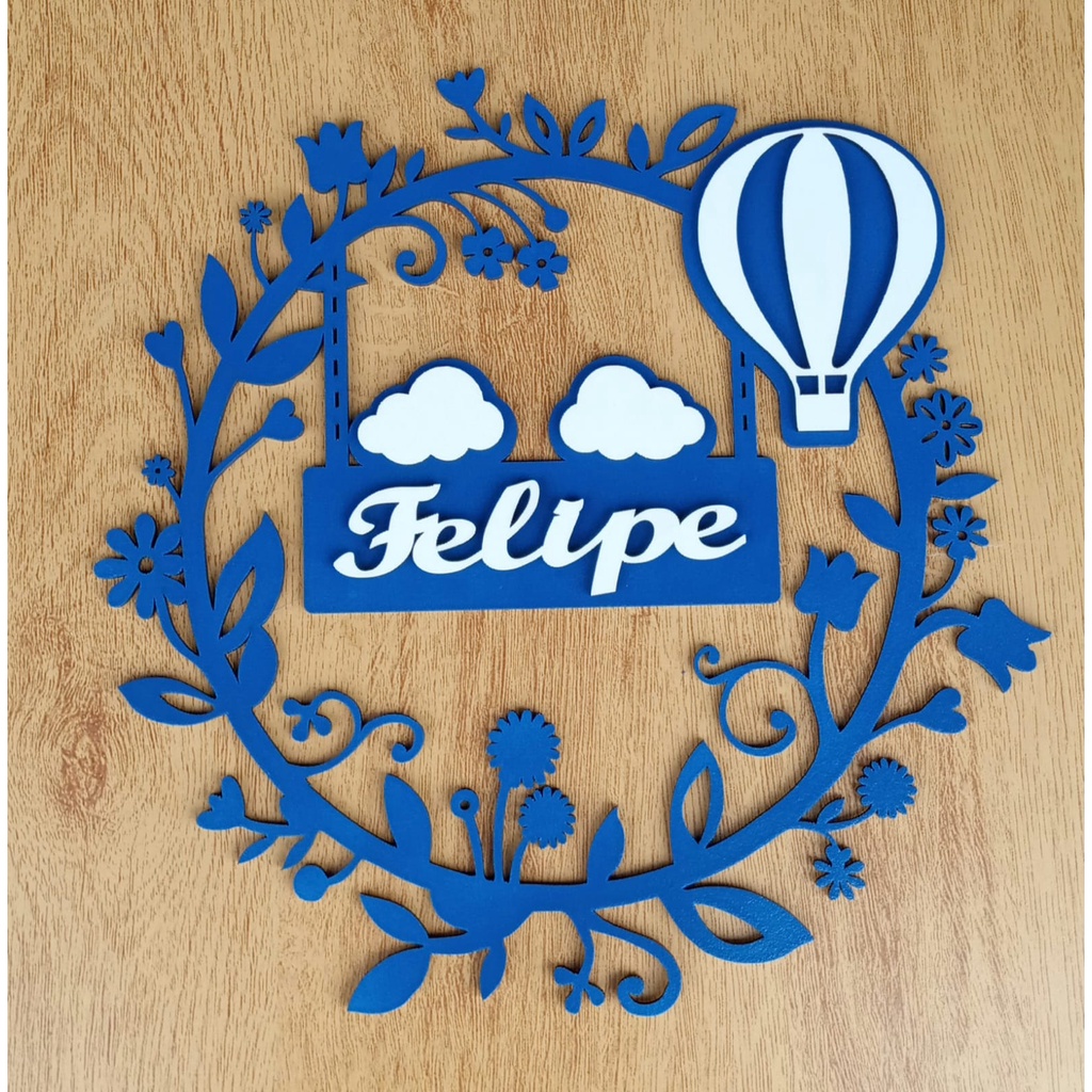 Guirlanda Porta maternidade balão  menino 30cm