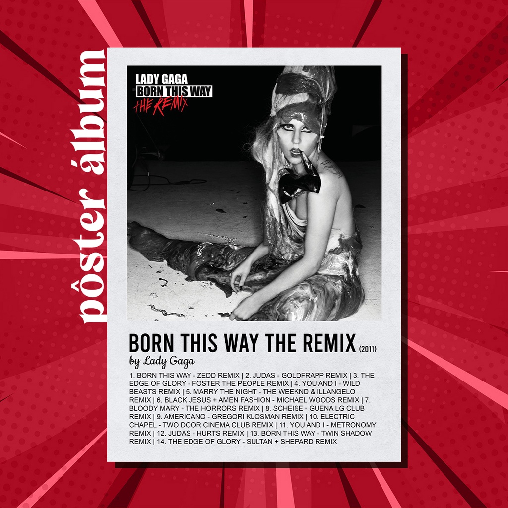 Álbum Pôster Born This Way - The Remix - Lady Gaga