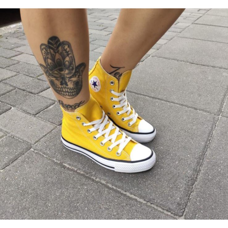 All star de hot sale cano alto amarelo