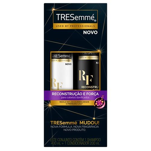 KIT Shampoo + Condicionador Tresemmé Reconstrução e Força Cabelos Danificados 400ml + 200ml