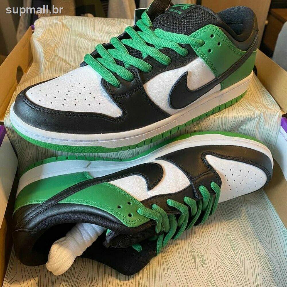 nike sb dunk low pro green black white