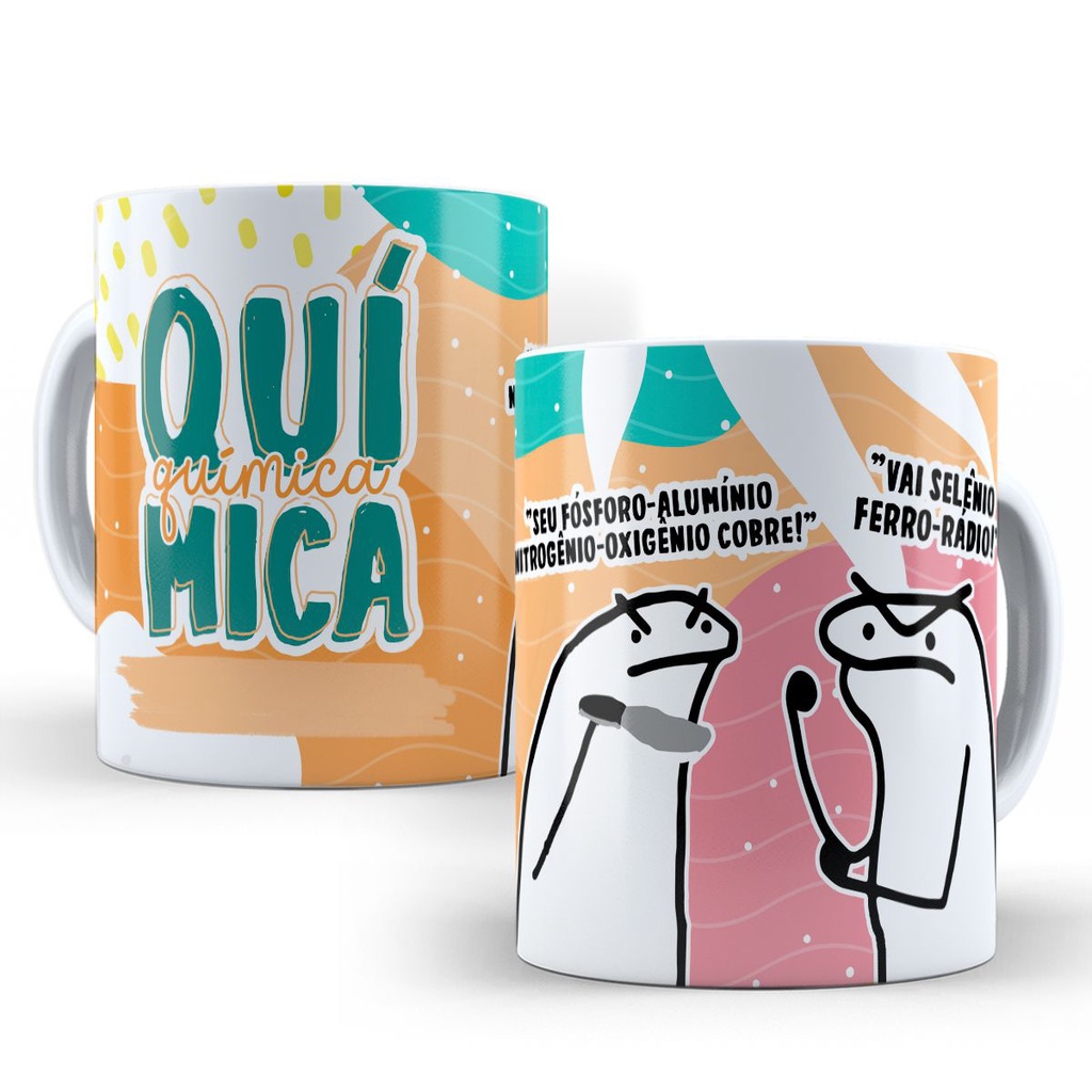 Caneca Química Personalizada Flork Profissões 2 Bolo Bento de Porcelana 	Mod. 753