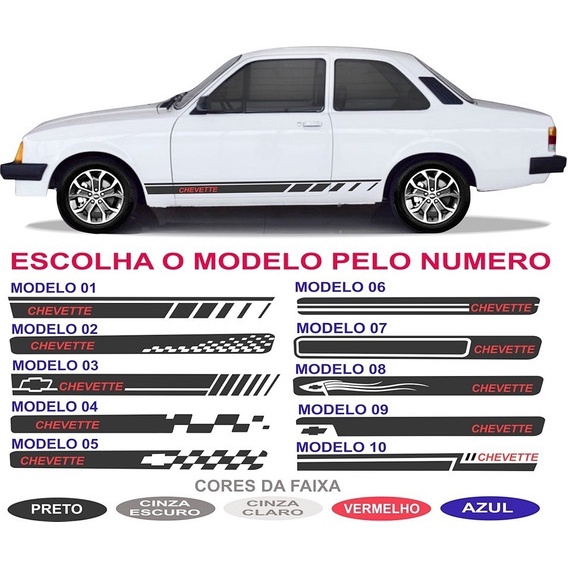 Adesivo Par Faixa Lateral Chevette By Color Auto Colante