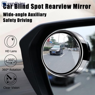 2 Pcs Espelho De Ponto Cego Redondo Moldura Redonda Ajustável 360 Graus Para Retrovisor Auxiliar D9V1