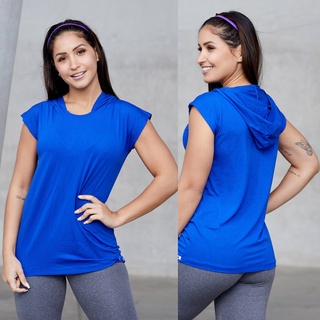 Blusa Feminina Manga Curta Radiosa CAPUZ cores diversas