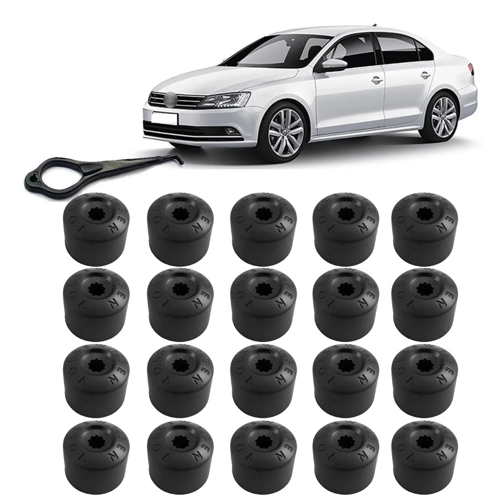 Kit Capa Parafusos Roda Vw Novo Polo 2018 2019 2020 Golf Jetta Fox 2012 2013 2014 2015 2016 2017 2018 2019 2020 Virtus