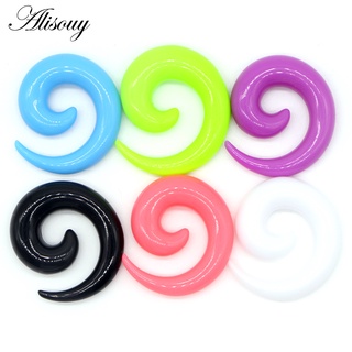 Alisouy 2 Peças 2-10mm Alargador Expansor De Ouvido Espiral Acrílico/Cones/Esticação De Orelha/Bijuteria/Piercing