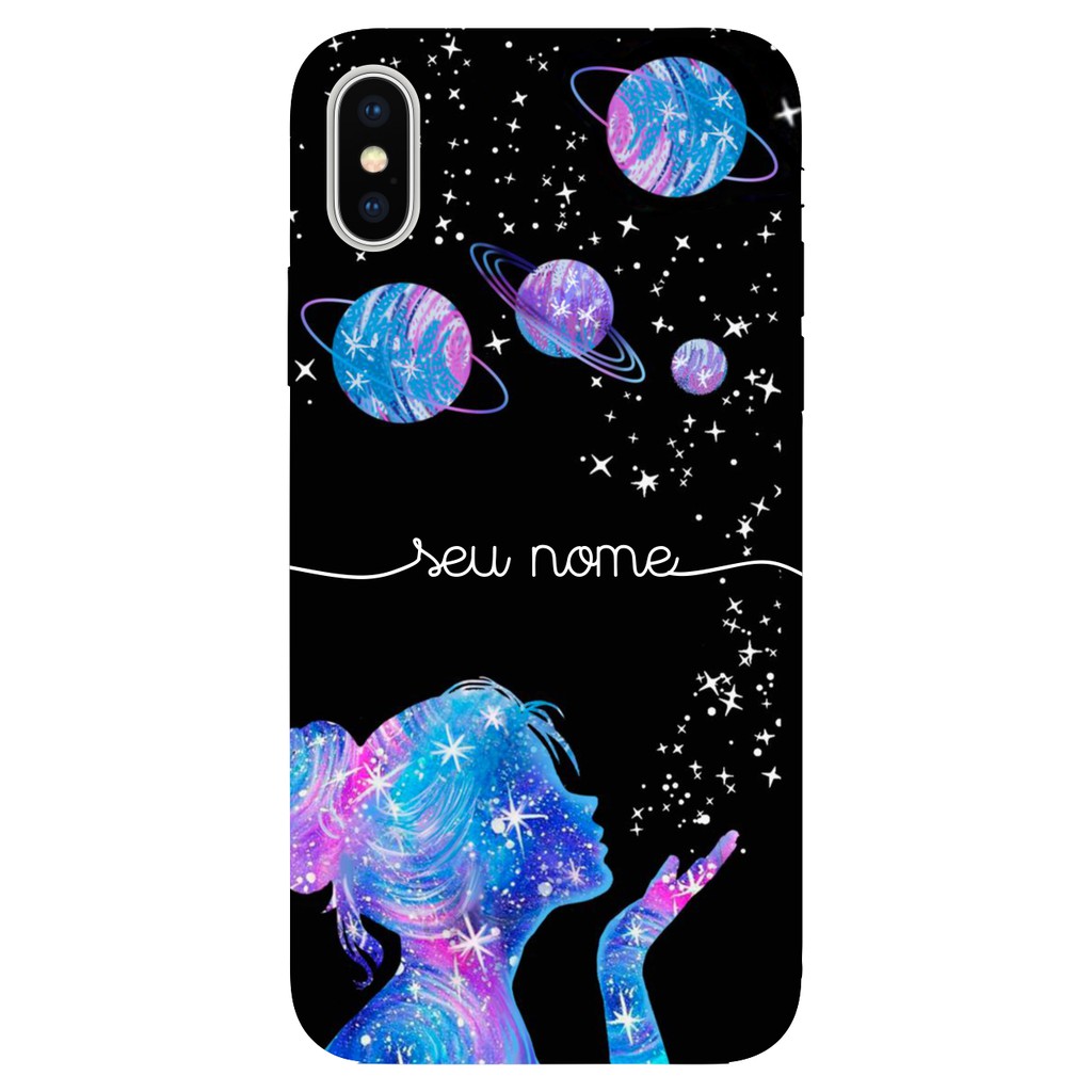 Capinha Anti Impacto Personalizada iPhone X / Xs  - Menina Universo com nome